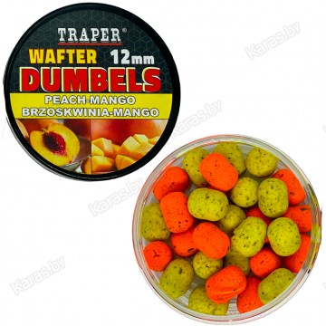 Бойлы Traper Boilies Dumbels Wafter 12 мм/40 г Brzoskwinia/Mango (Персик/Манго)